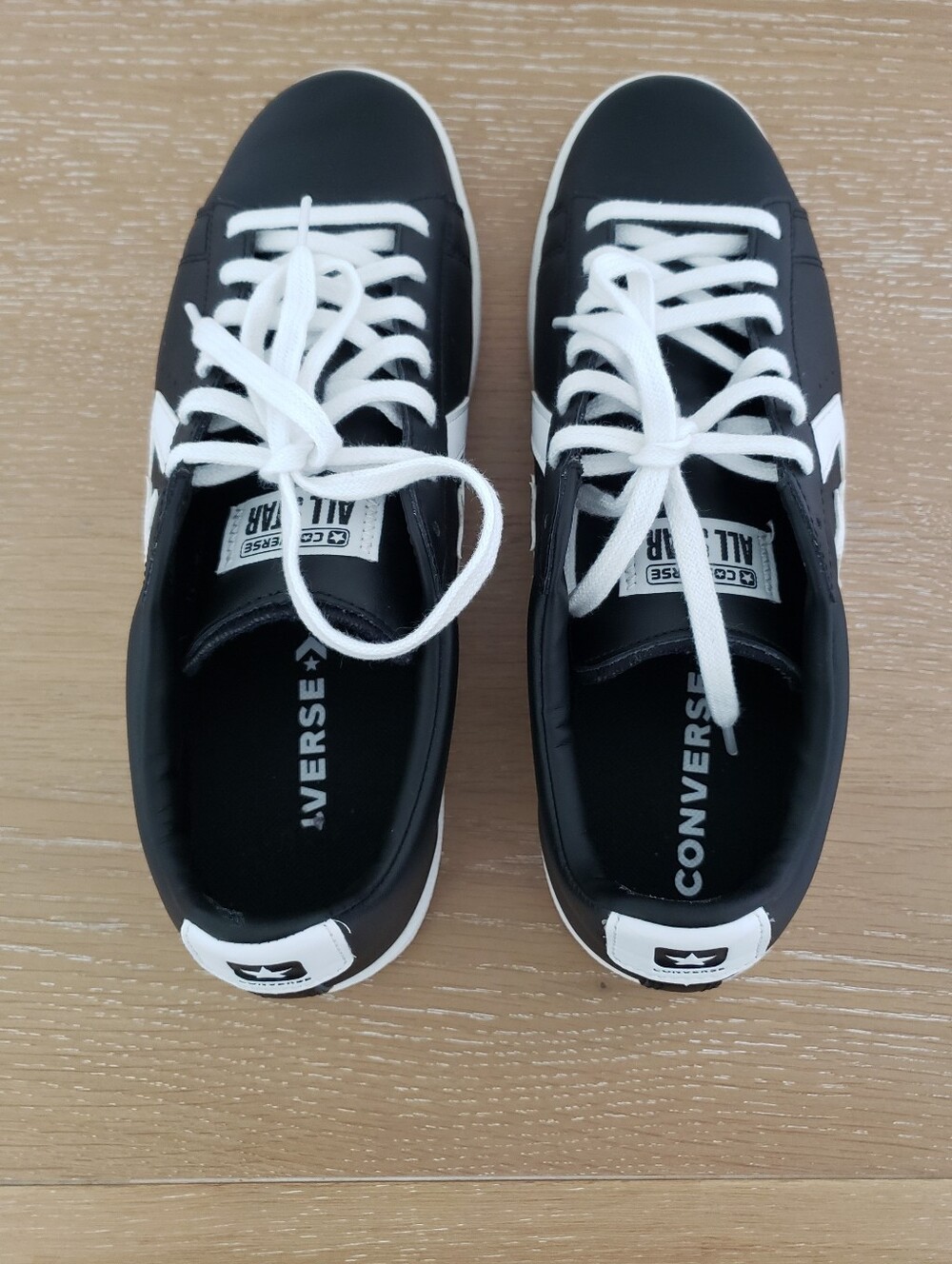 Men's Converse Pro Leather Low Top Sneakers - Black & White - Picture 4 of 7